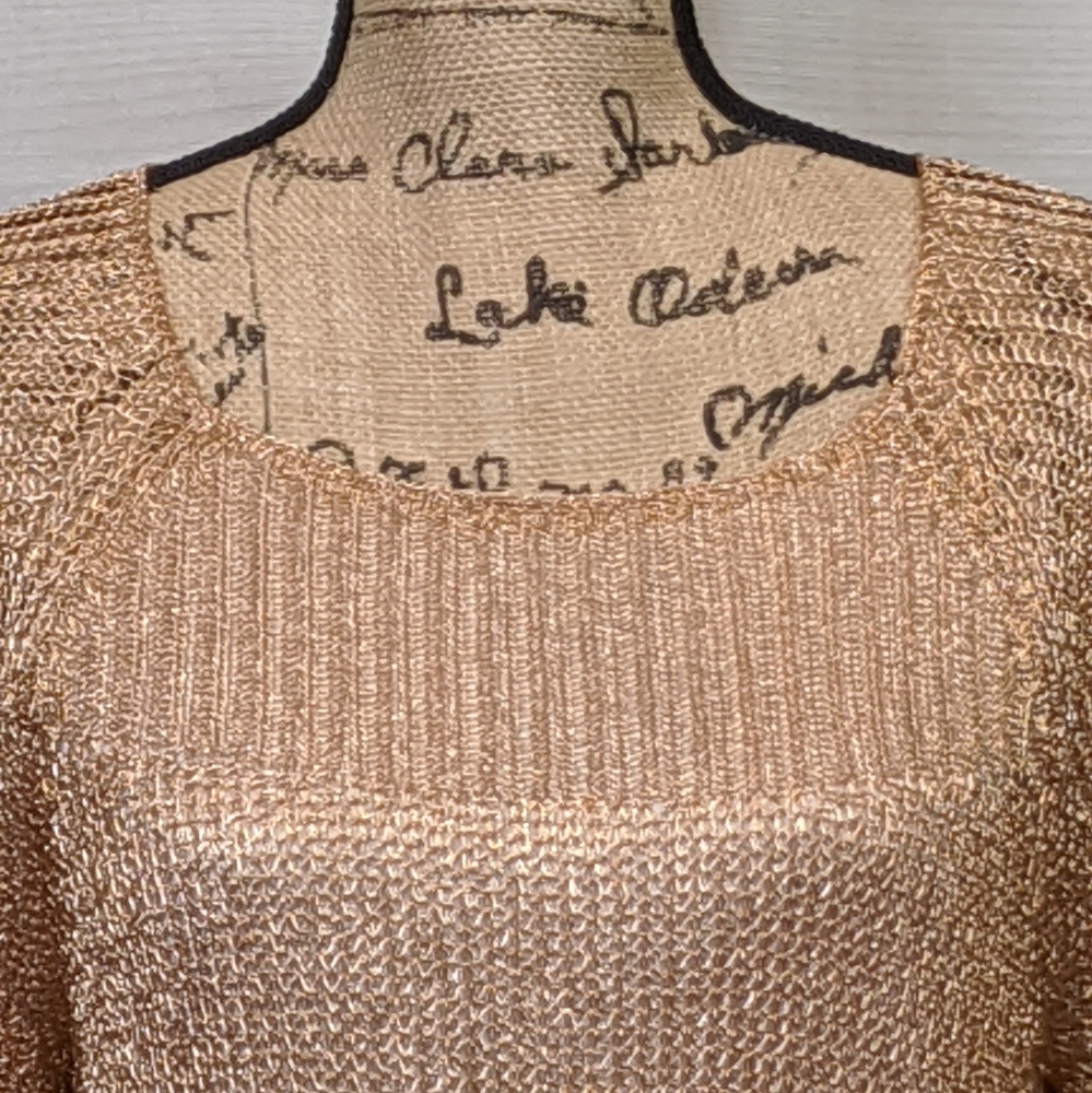 CHICO'S Copper Mesh over Polyester Shell Sz 2... - Picture 5 of 16